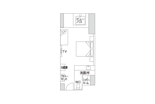 温泉ビューバス付 プレミアルーム 見取り図