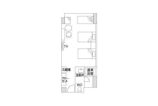 温泉付 プレミアルーム 見取り図