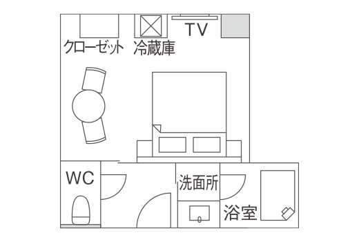 温泉付コテージキング 見取り図