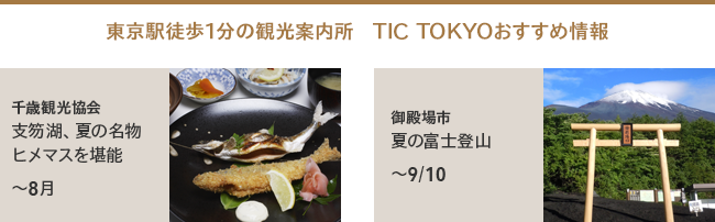 $B!AEl5~1XELJb(B1$BJ,$N4Q8w0FFb=j!A(B TIC TOKYO$B$*$9$9$a>pJs(B