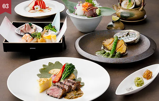 近江牛サーロインステーキに旬魚のお造りも「和テイストのフルコース付プラン」(2食付)