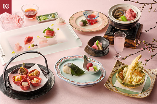 桜と新緑、伊東の春を表した特別会席を「春の息吹会席プラン-桜-」