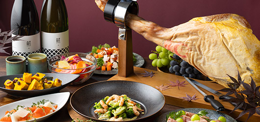 富士マリオットホテル山中湖　山梨の『一升瓶ワイン』フリーフロー付「Smoke ＆ Grill Semi-Buffet Dinner -YAMANASHI Wine Mariage-」(2食付)