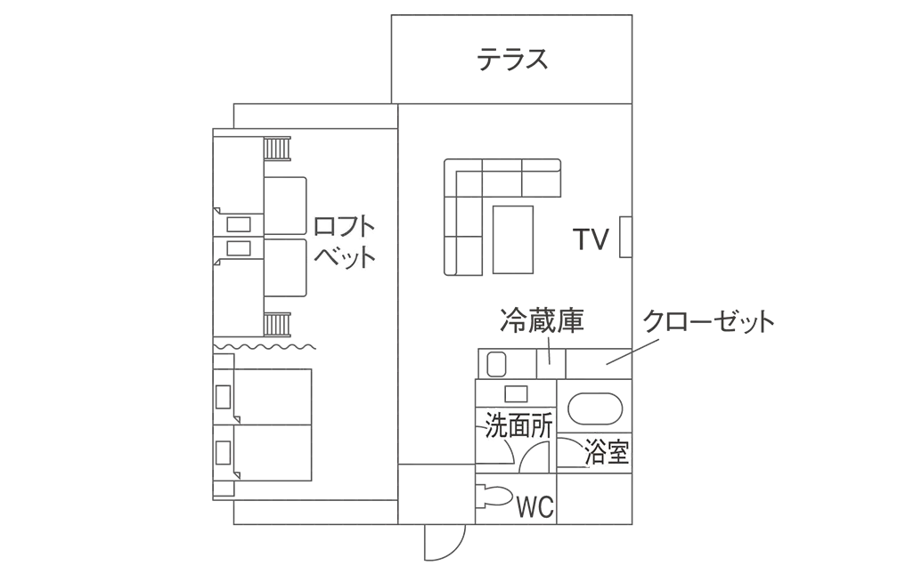 ロフトベッドタイプ　見取り図